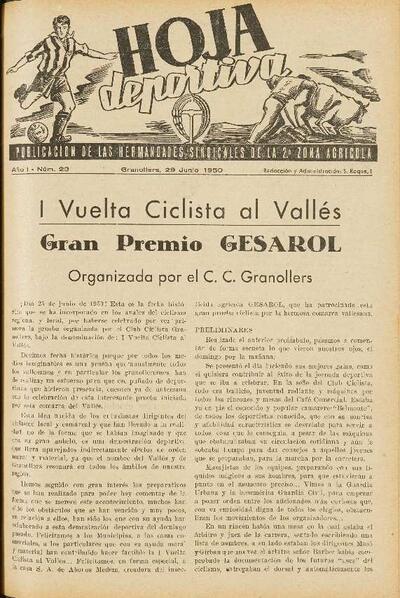 Hoja Deportiva, n.º 23, 29/6/1950 [Ejemplar]