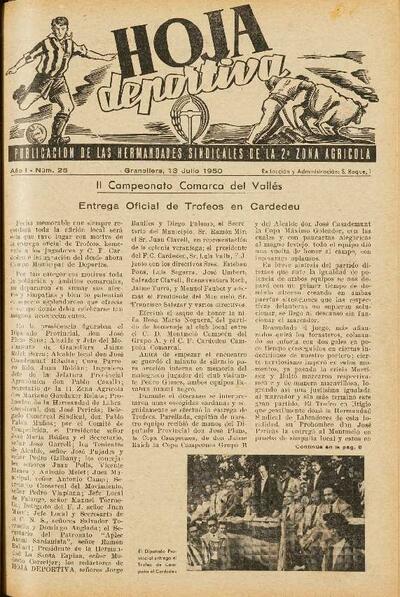 Hoja Deportiva, #25, 13/7/1950 [Issue]