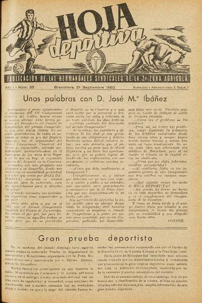 Hoja Deportiva, #35, 21/9/1950 [Issue]