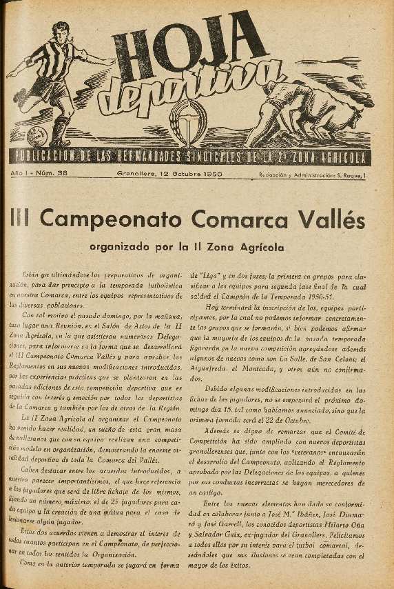 Hoja Deportiva, #38, 12/10/1950 [Issue]