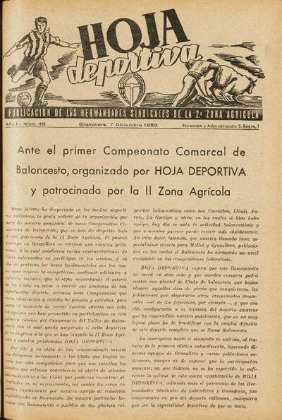 Hoja Deportiva, n.º 46, 7/12/1950 [Ejemplar]