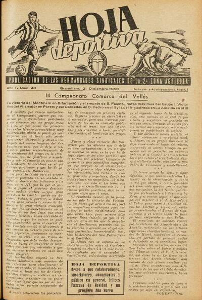 Hoja Deportiva, #48, 21/12/1950 [Issue]