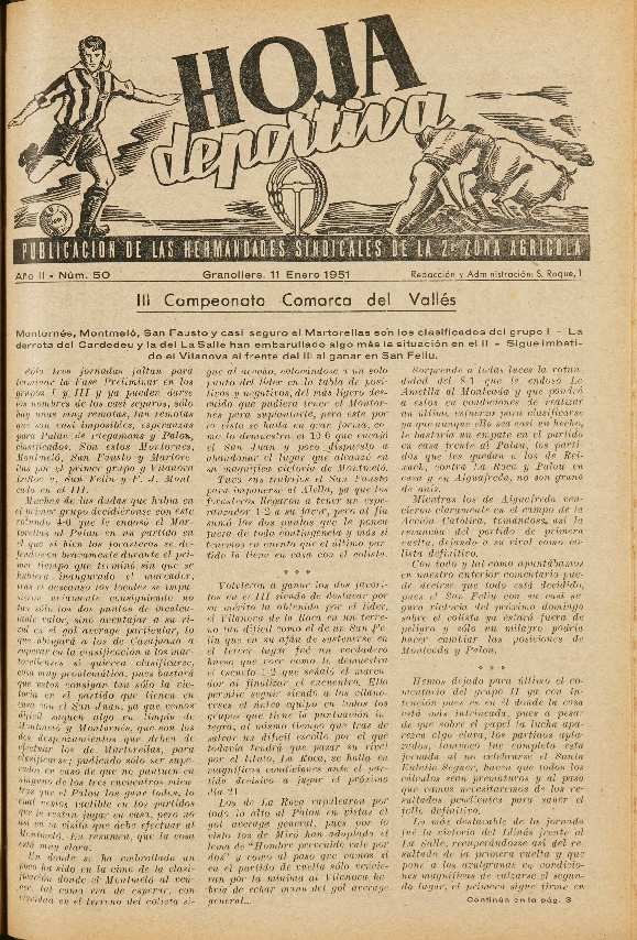 Hoja Deportiva, n.º 50, 11/1/1951 [Ejemplar]