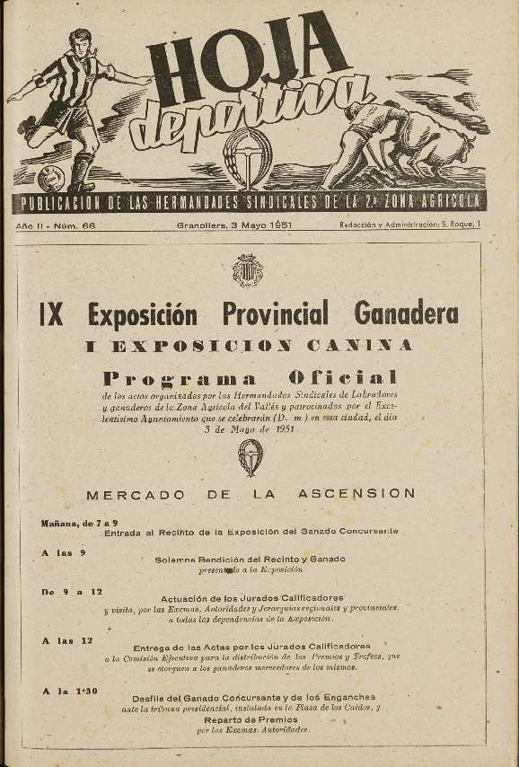 Hoja Deportiva, n.º 66, 3/5/1951 [Ejemplar]