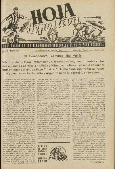 Hoja Deportiva, #68, 17/5/1951 [Issue]