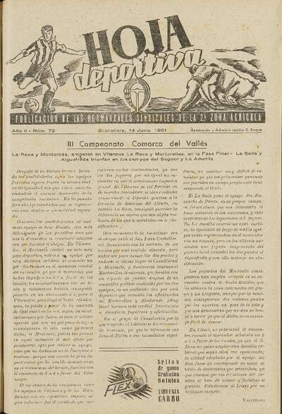 Hoja Deportiva, #72, 14/6/1951 [Issue]