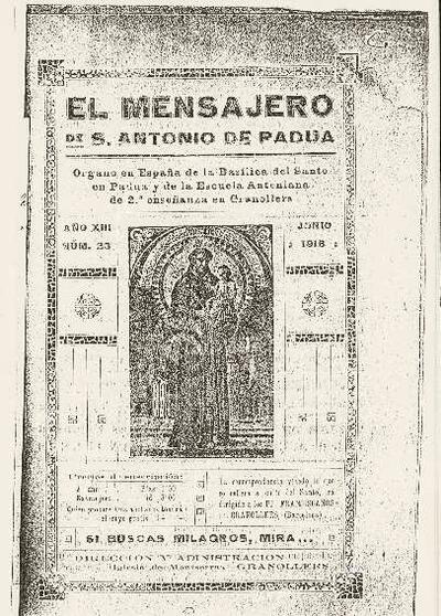 El Mensajero de San Antonio de Padua, n.º 23, 6/1918 [Ejemplar]