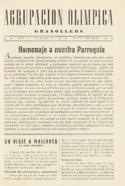 Agrupación Olímpica Granollers, #2, 5/1951 [Issue]