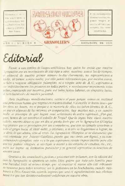 Agrupación Olímpica Granollers, #8, 12/1951 [Issue]