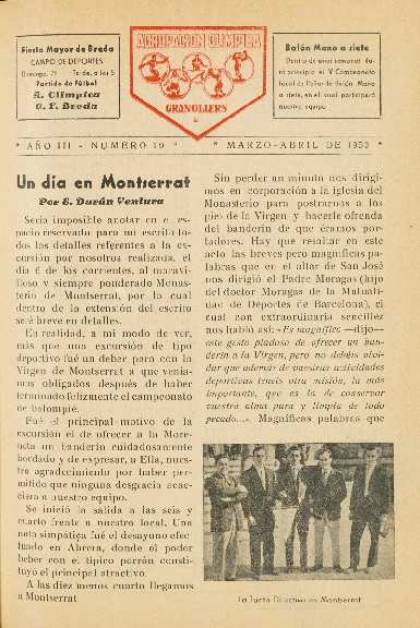 Agrupación Olímpica Granollers, núm. 19, 3/1953 [Exemplar]