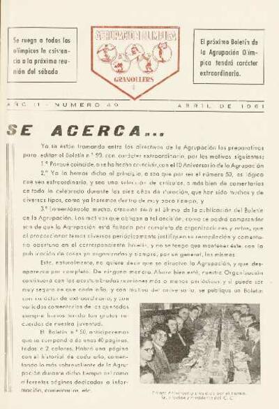Agrupación Olímpica Granollers, n.º 49, 4/1961 [Ejemplar]