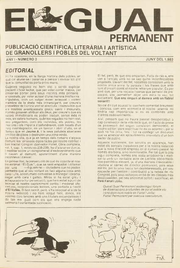 El Gual Permanent, núm. 3, 6/1983 [Exemplar]