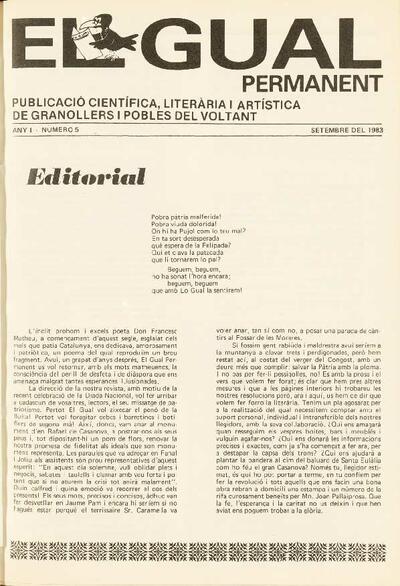 El Gual Permanent, núm. 5, 9/1983 [Exemplar]