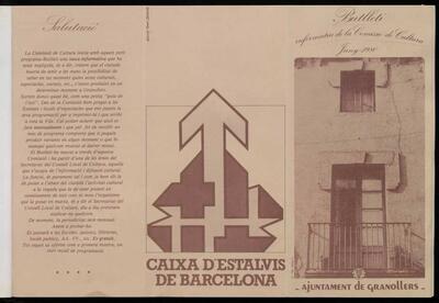 Butlletí informatiu de la Comissió de Cultura de l'Ajuntament de Granollers, 6/1980 [Exemplar]