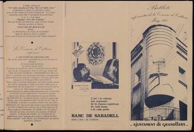 Butlletí informatiu de la Comissió de Cultura de l'Ajuntament de Granollers, 5/1981 [Issue]