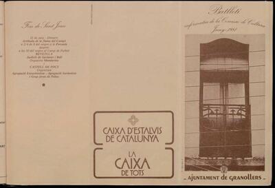 Butlletí informatiu de la Comissió de Cultura de l'Ajuntament de Granollers, 6/1981 [Exemplar]
