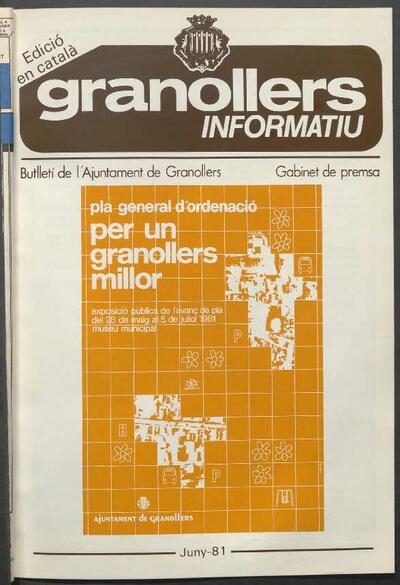 Granollers informatiu. Butlletí de l'Ajuntament de Granollers, #3, 6/1981 [Issue]