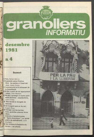 Granollers informatiu. Butlletí de l'Ajuntament de Granollers, núm. 4, 12/1981 [Exemplar]