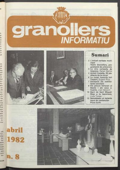 Granollers informatiu. Butlletí de l'Ajuntament de Granollers, #8, 4/1982 [Issue]