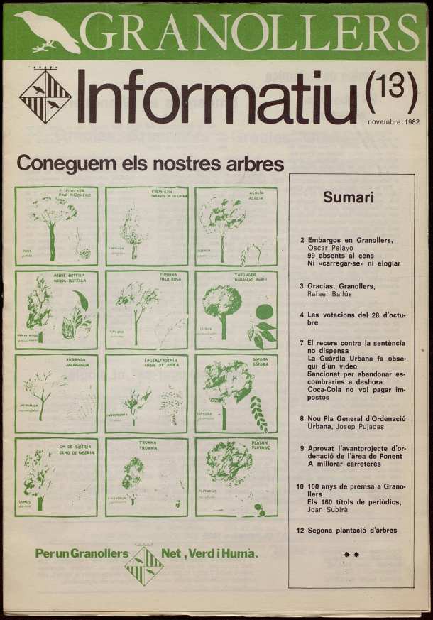 Granollers informatiu. Butlletí de l'Ajuntament de Granollers, #13, 11/1982 [Issue]