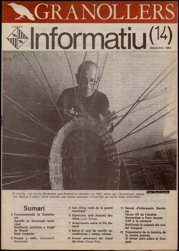 Granollers informatiu. Butlletí de l'Ajuntament de Granollers, #14, 12/1982 [Issue]