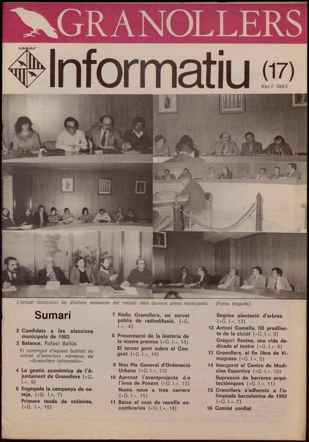 Granollers informatiu. Butlletí de l'Ajuntament de Granollers, #17, 4/1983 [Issue]