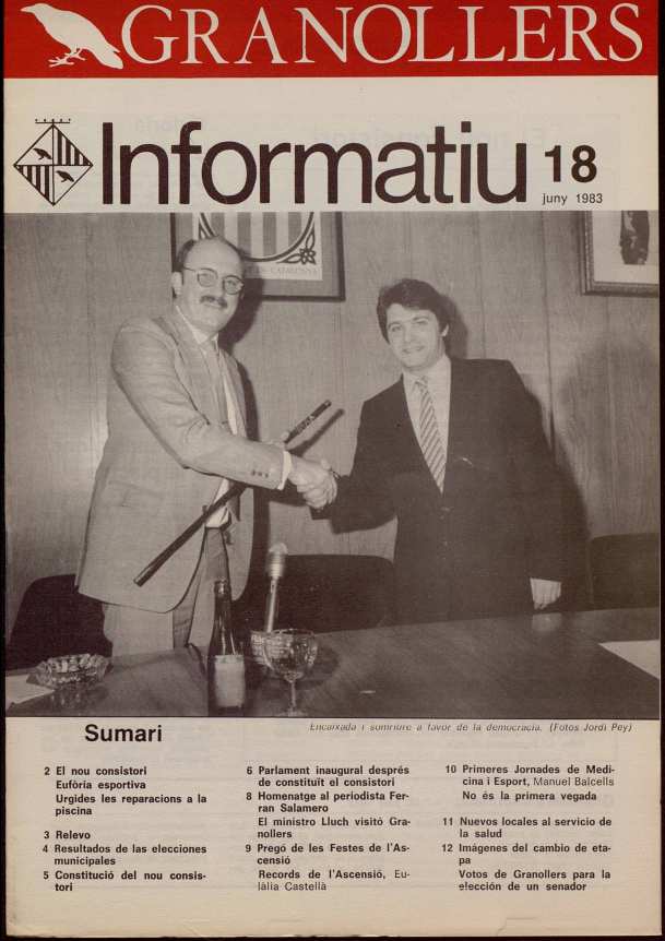 Granollers informatiu. Butlletí de l'Ajuntament de Granollers, #18, 6/1983 [Issue]