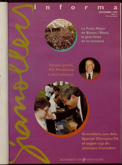 Granollers Informa. Butlletí de l'Ajuntament de Granollers, #2, 9/1994 [Issue]