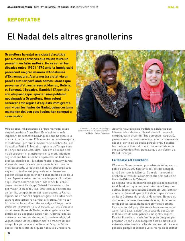 Granollers Informa. Butlletí de l'Ajuntament de Granollers, #48, 12/2007, 2 [Issue]