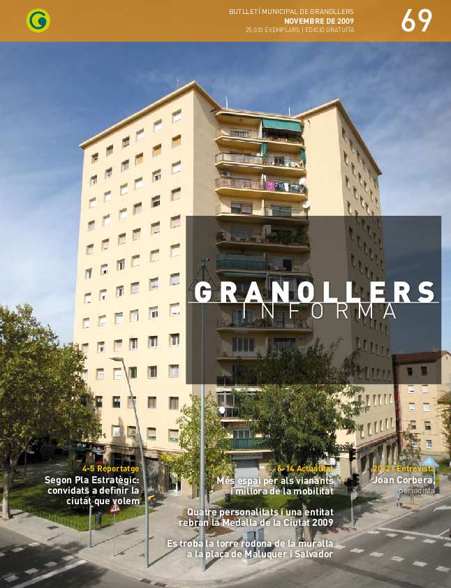 Granollers Informa. Butlletí de l'Ajuntament de Granollers, #69, 11/2009 [Issue]