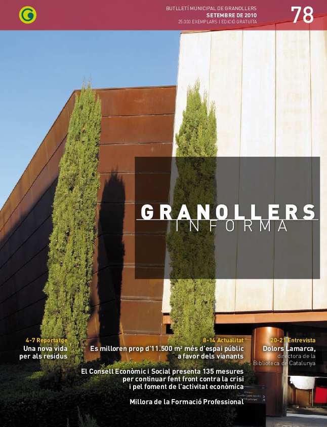 Granollers Informa. Butlletí de l'Ajuntament de Granollers, #78, 9/2010 [Issue]