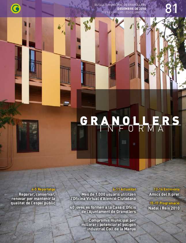 Granollers Informa. Butlletí de l'Ajuntament de Granollers, #81, 12/2010 [Issue]