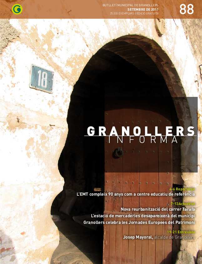 Granollers Informa. Butlletí de l'Ajuntament de Granollers, #88, 9/2011 [Issue]
