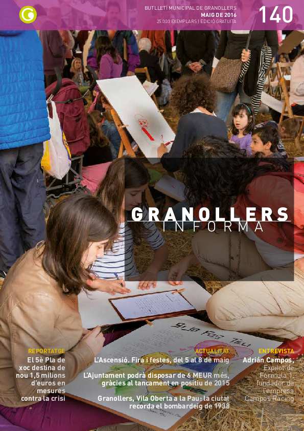Granollers Informa. Butlletí de l'Ajuntament de Granollers, n.º 140, 5/2016 [Ejemplar]