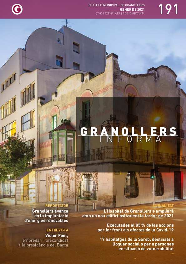 Granollers Informa. Butlletí de l'Ajuntament de Granollers, #191, 1/2021 [Issue]