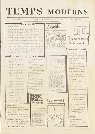 Temps Moderns. Col·legi Públic Pereanton, #1, 1986, 1 [Issue]