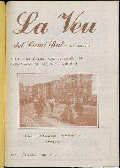 La Veu del Camí Ral. AV Camí Ral i APA Col.legi Victoria, 1/11/1980 [Issue]