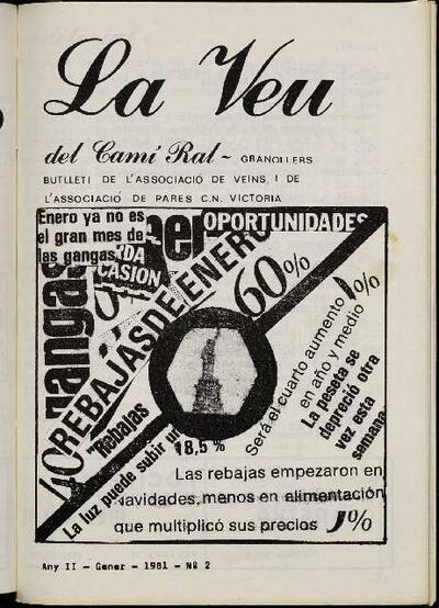 La Veu del Camí Ral. AV Camí Ral i APA Col.legi Victoria, n.º 2, 1/1/1981 [Ejemplar]