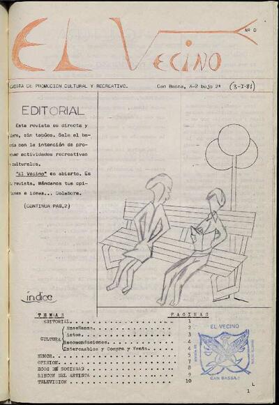 El Vecino. AV Can Bassa, 3/1/1981 [Issue]