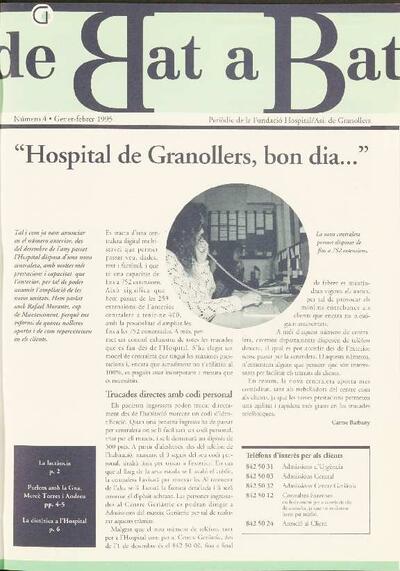 De Bat a Bat. Revista de l'Hospital General de Granollers, n.º 4, 1/1995 [Ejemplar]