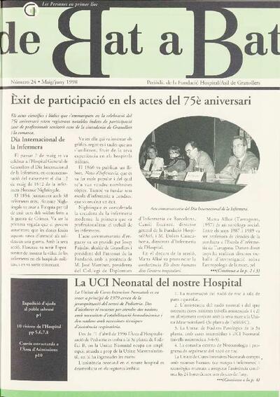 De Bat a Bat. Revista de l'Hospital General de Granollers, núm. 24, 5/1998 [Exemplar]