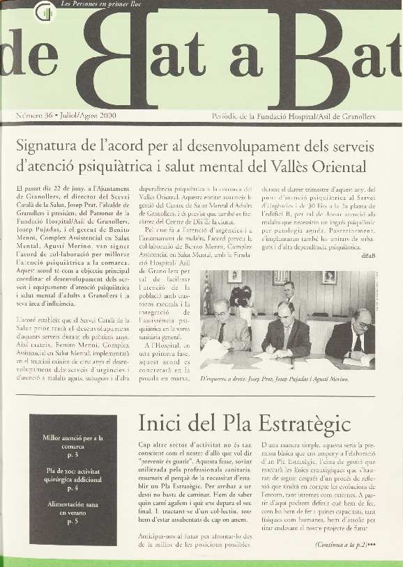 De Bat a Bat. Revista de l'Hospital General de Granollers, #36, 7/2000 [Issue]