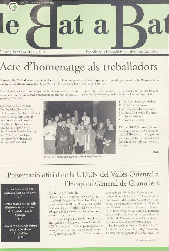 De Bat a Bat. Revista de l'Hospital General de Granollers, #38, 1/2001 [Issue]