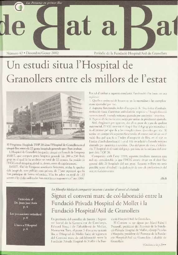 De Bat a Bat. Revista de l'Hospital General de Granollers, #42, 12/2001 [Issue]