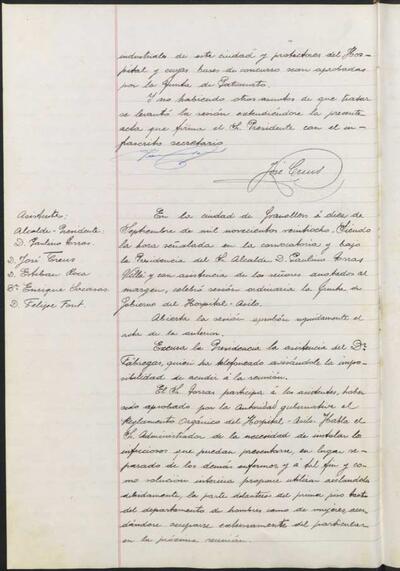 2.2. Junta del Patronat, 10/9/1928, Sessió ordinària [Minutes]