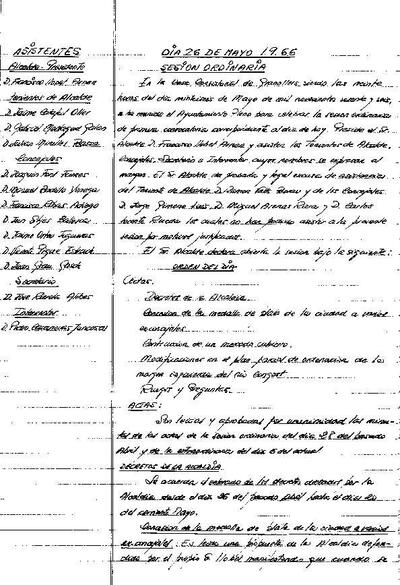 Actes del Ple Municipal, 26/5/1966, Sessió ordinaria [Acta]