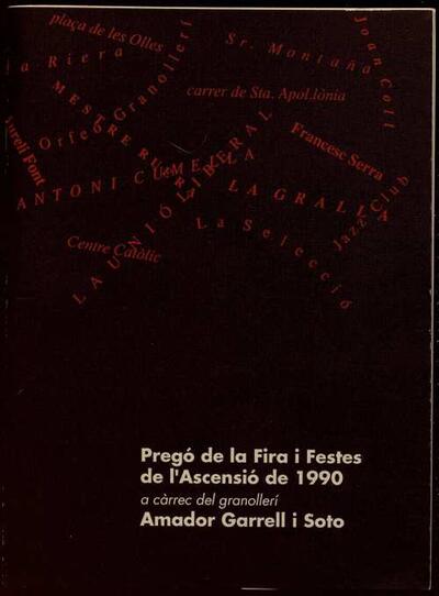 Pregó d'Amador Garrell i Soto [Monograph]