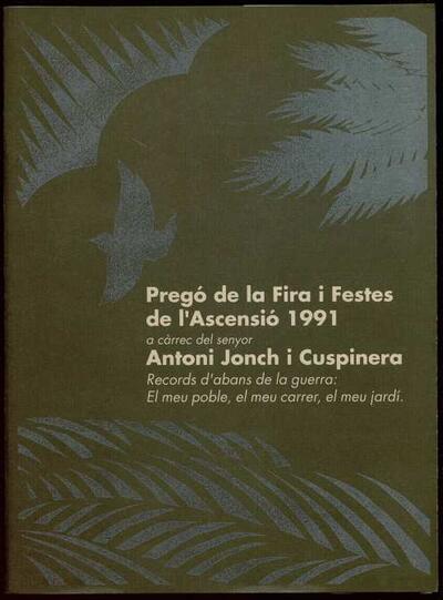 Prego d'Antoni Jonch i Cuspinera [Monograph]